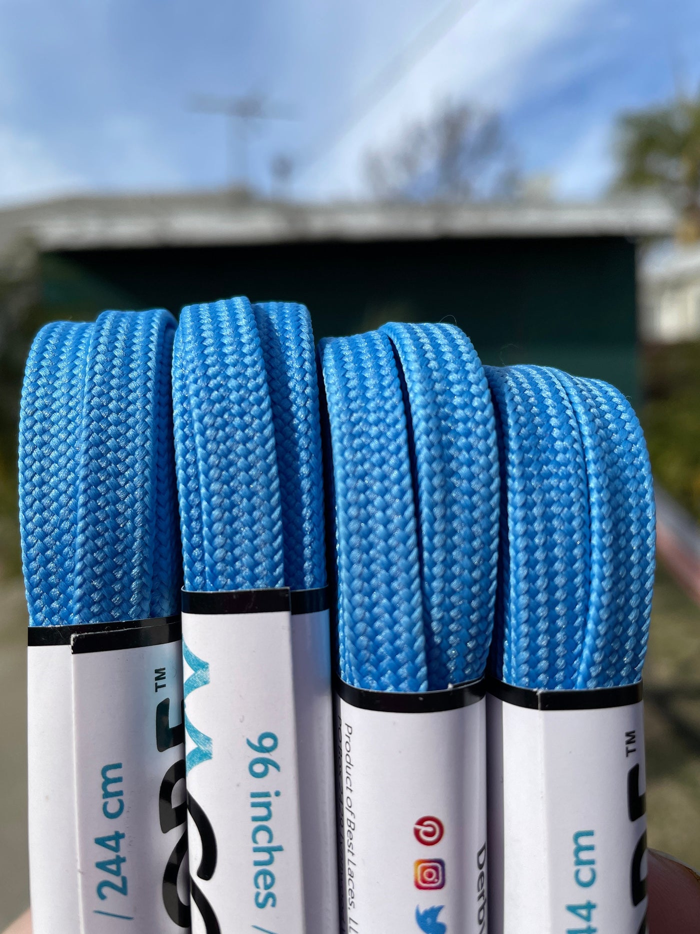 Pool Blue 96 inch CORE Roller Skate Laces (Narrow 6mm)