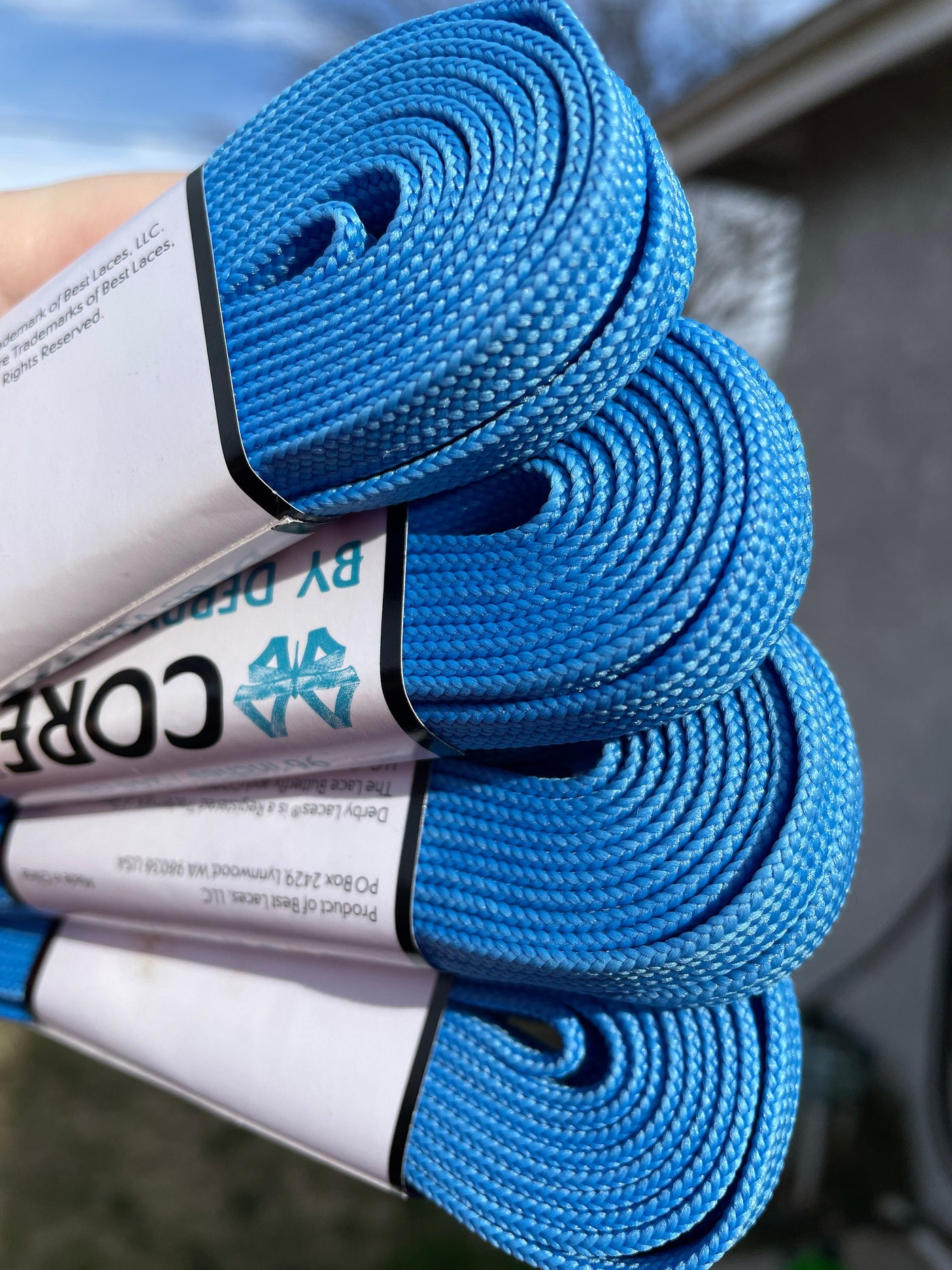 Pool Blue 96 inch CORE Roller Skate Laces (Narrow 6mm)