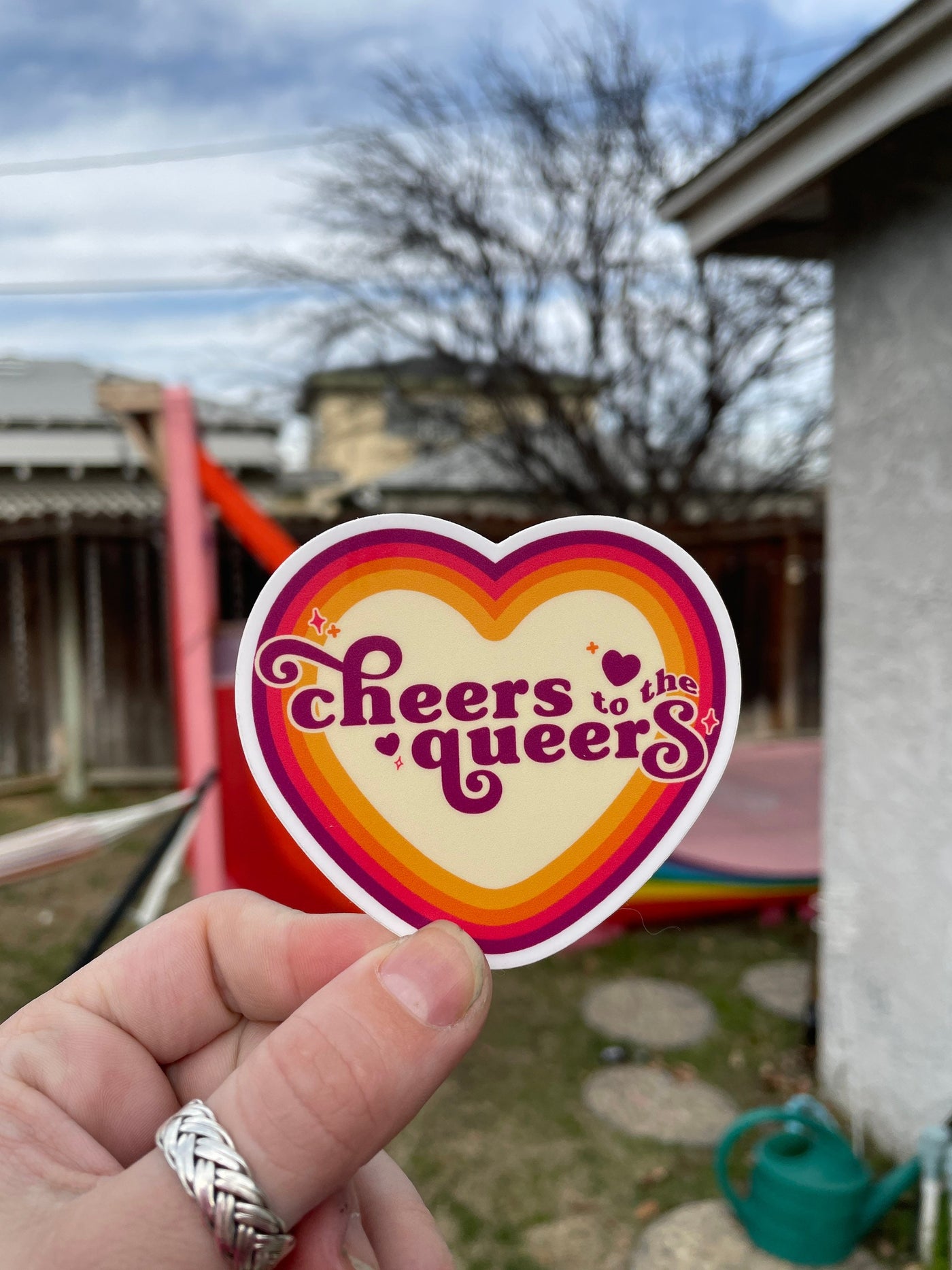 Cheers to the Queers Heart Sticker - vinyl