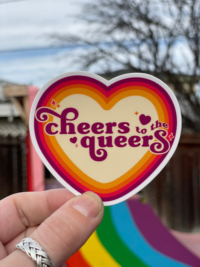 Cheers to the Queers Heart Sticker - vinyl