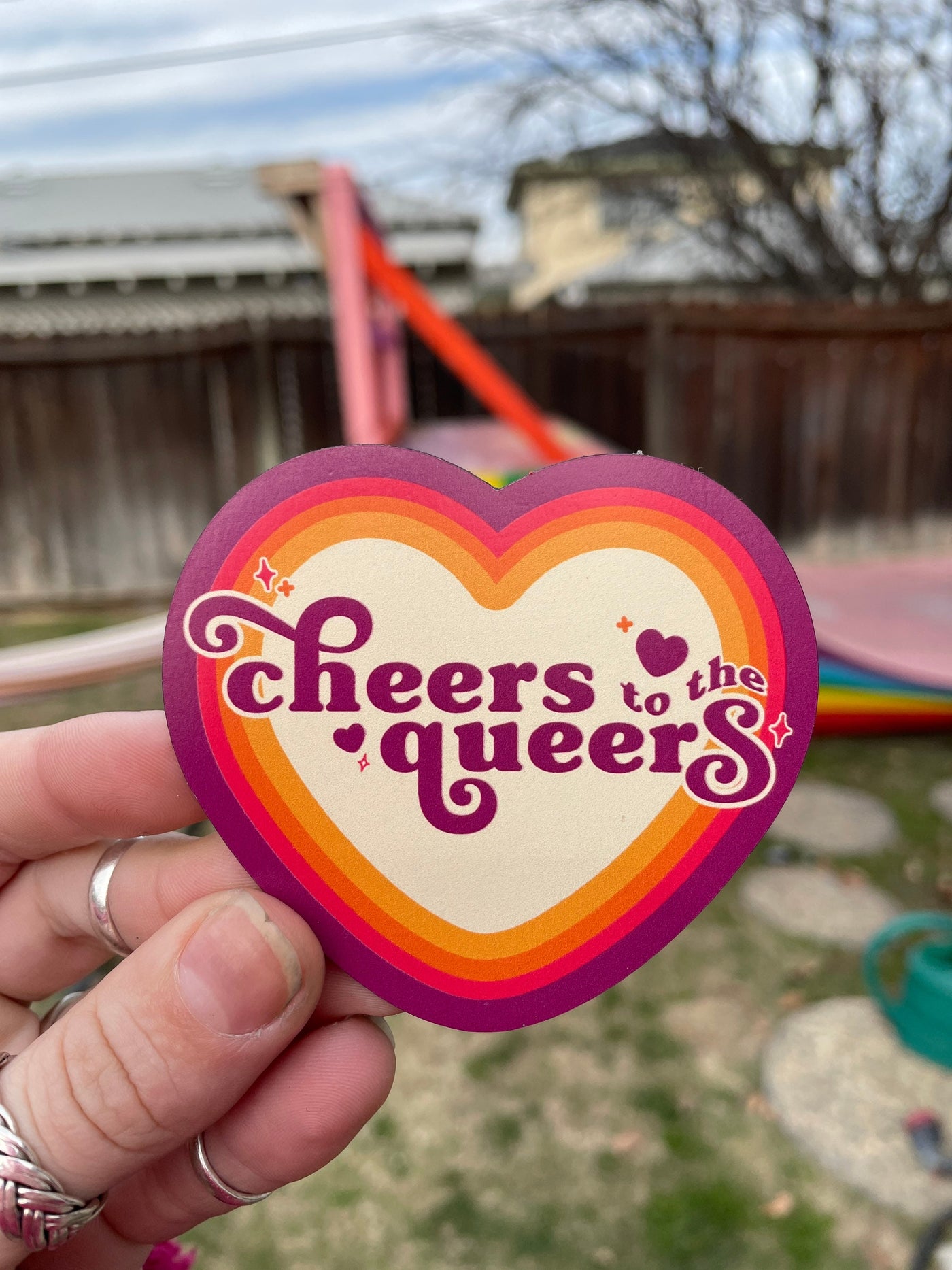 Cheers to the Queers Heart Magnet