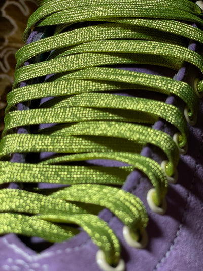 Lime Green Metallic 96 inch SPARK Roller Skate Laces
