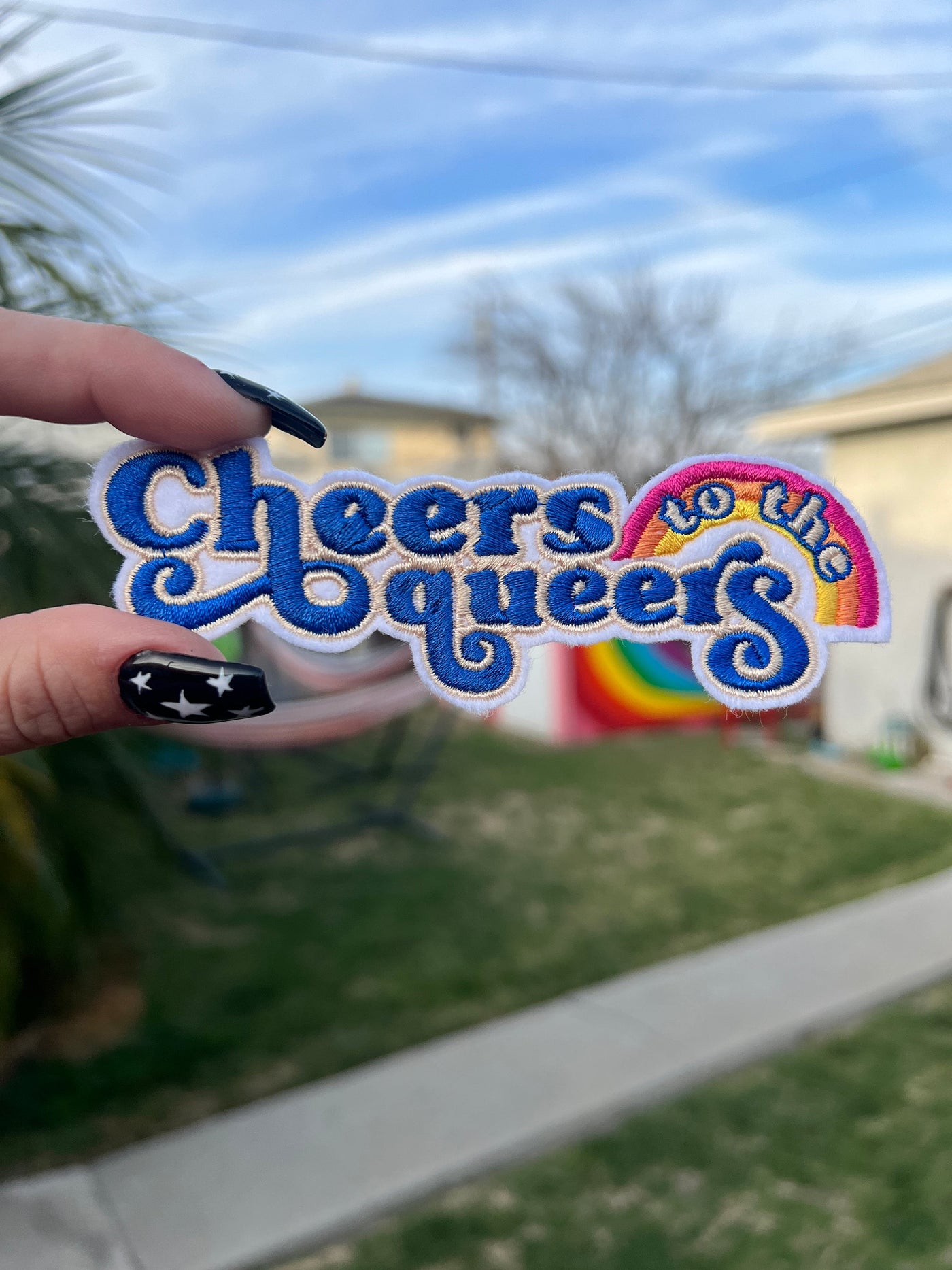 Cheers to the Queers Logo Felt Iron on Patch