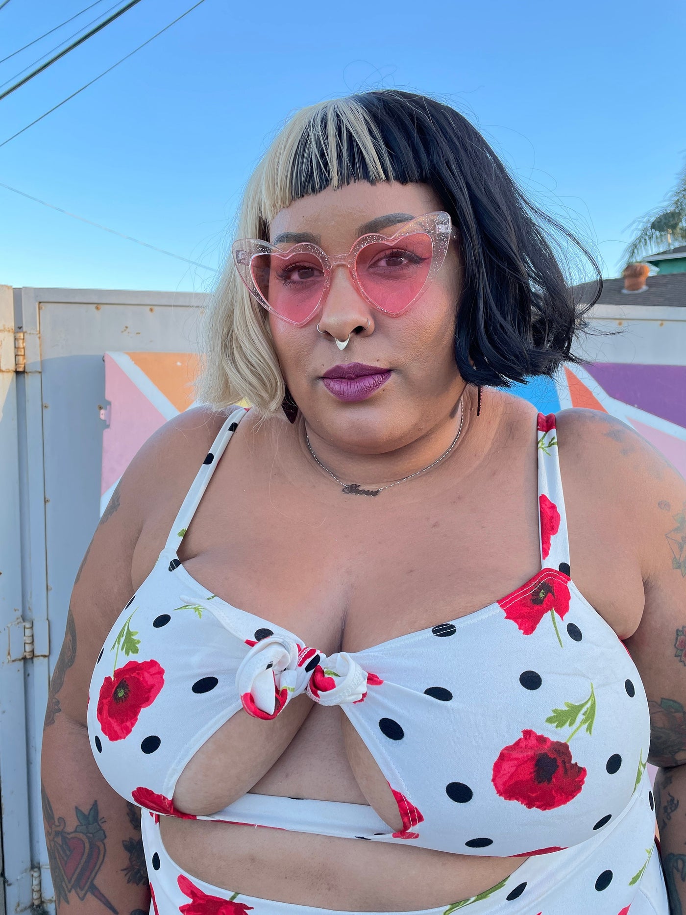 Pink Heart of Glitter Sunnies | pink tinted heart shaped sunglasses