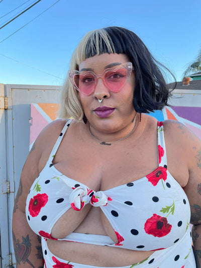 Pink Heart of Glitter Sunnies | pink tinted heart shaped sunglasses