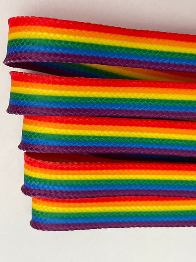 Rainbow Stripe – 45 inch STYLE Waxed Roller Skate Laces 10MM wide