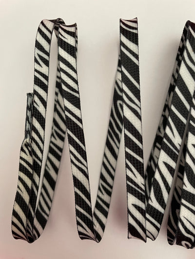 Zebra Stripe – 96 inch STYLE Waxed Roller Skate Laces (NARROW 6mm wide)