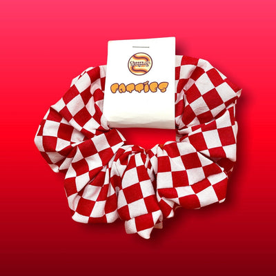 Fast Food Chic Fatties - red and white checkered scrunchie