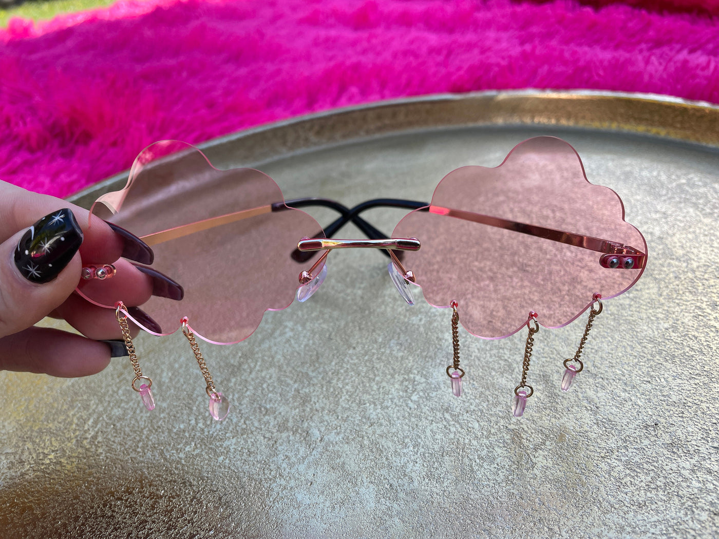 Pink Cloud Cries in Roller Skate Sunglasses