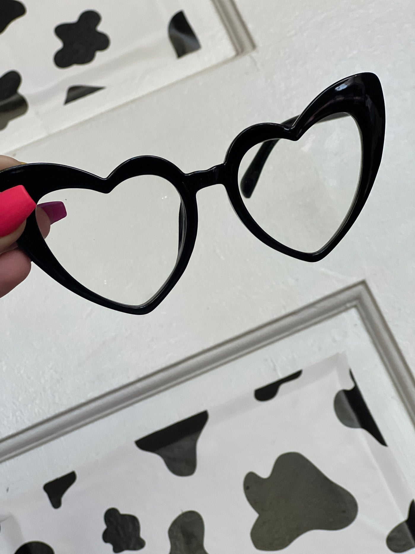 Black Heart frame Clear Glasses