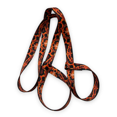 Orange and Brown Snakeskin Roller Skate Leash - Adjustable - Yoga Mat Strap - Skateboard Sling