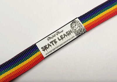 Rainbow Pride Skate Leash with D-Rings - Adjustable - Yoga Mat Strap - Skateboard Sling