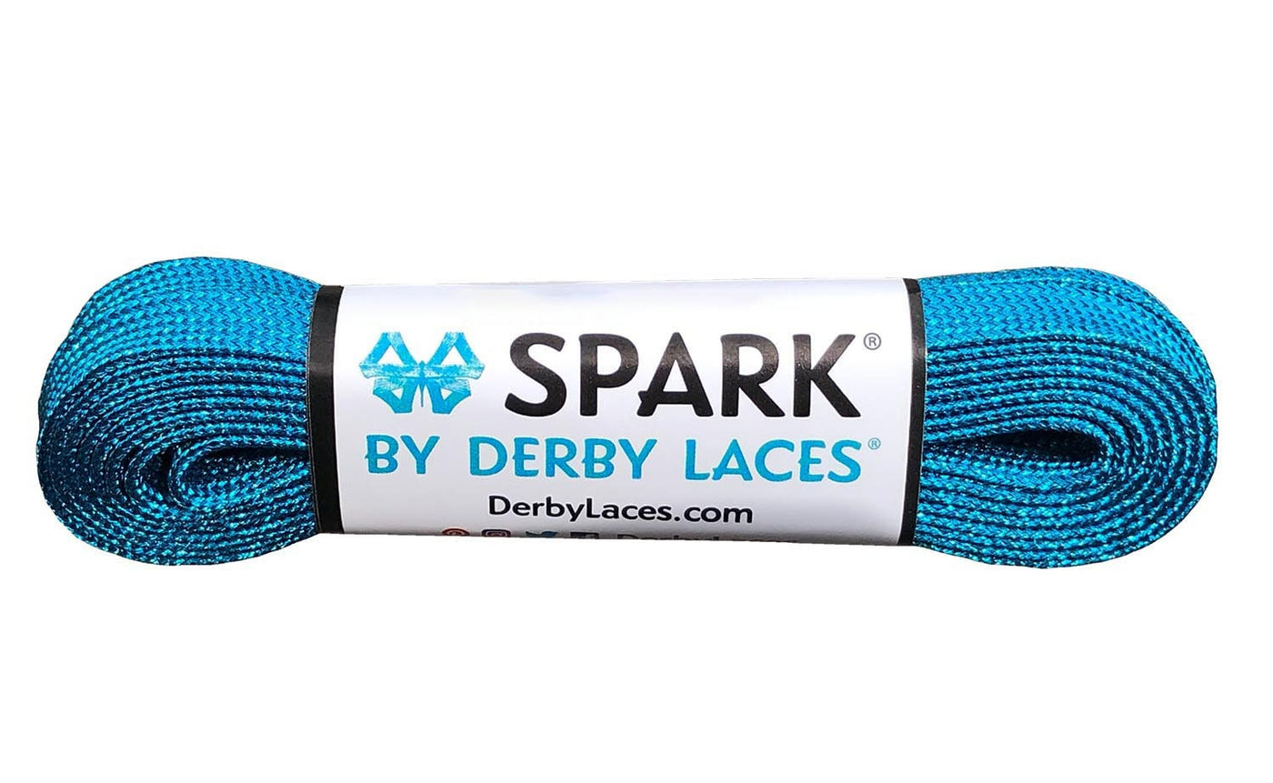 Pool Blue Metallic 96 inch SPARK Roller Skate Laces