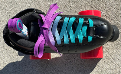 Ombre Purple Teal – 96 inch (244 cm) STYLE Waxed Shoe and Skate Lace by Derby Laces