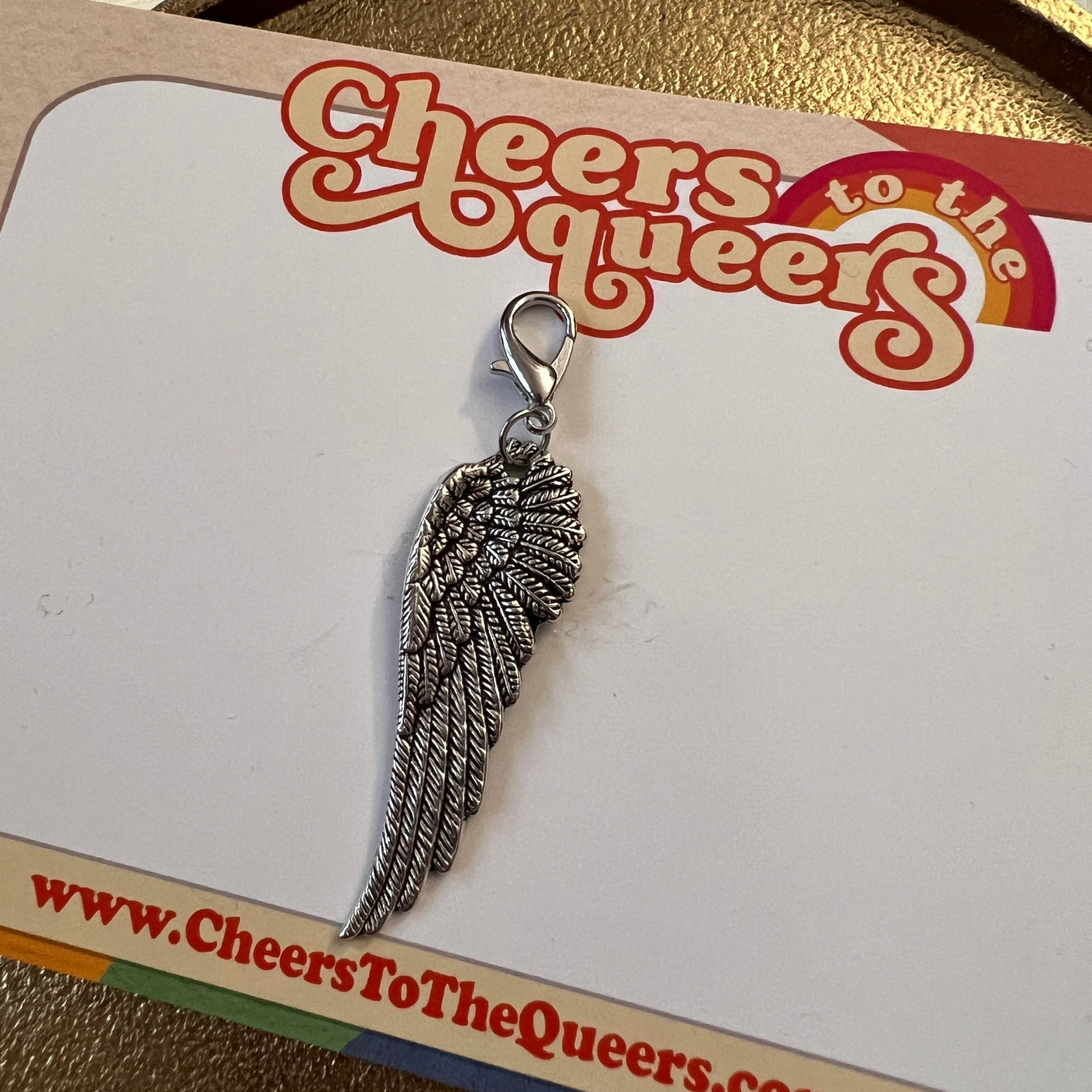 Angel Wing Skate Charm - Shoe Charm, Zipper Pull, Bag Charm