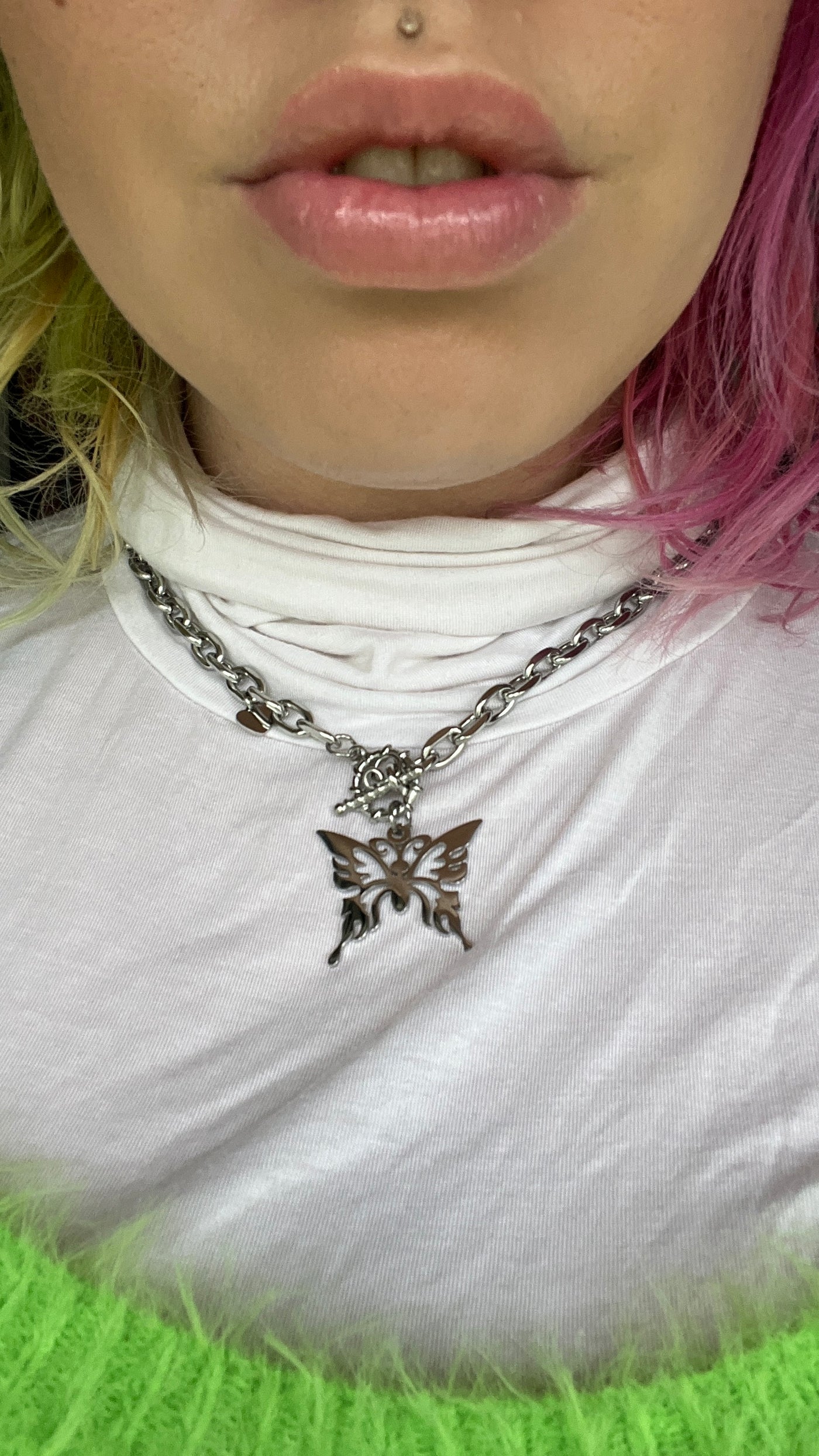 Retro Butterfly Stainless Steel Necklace