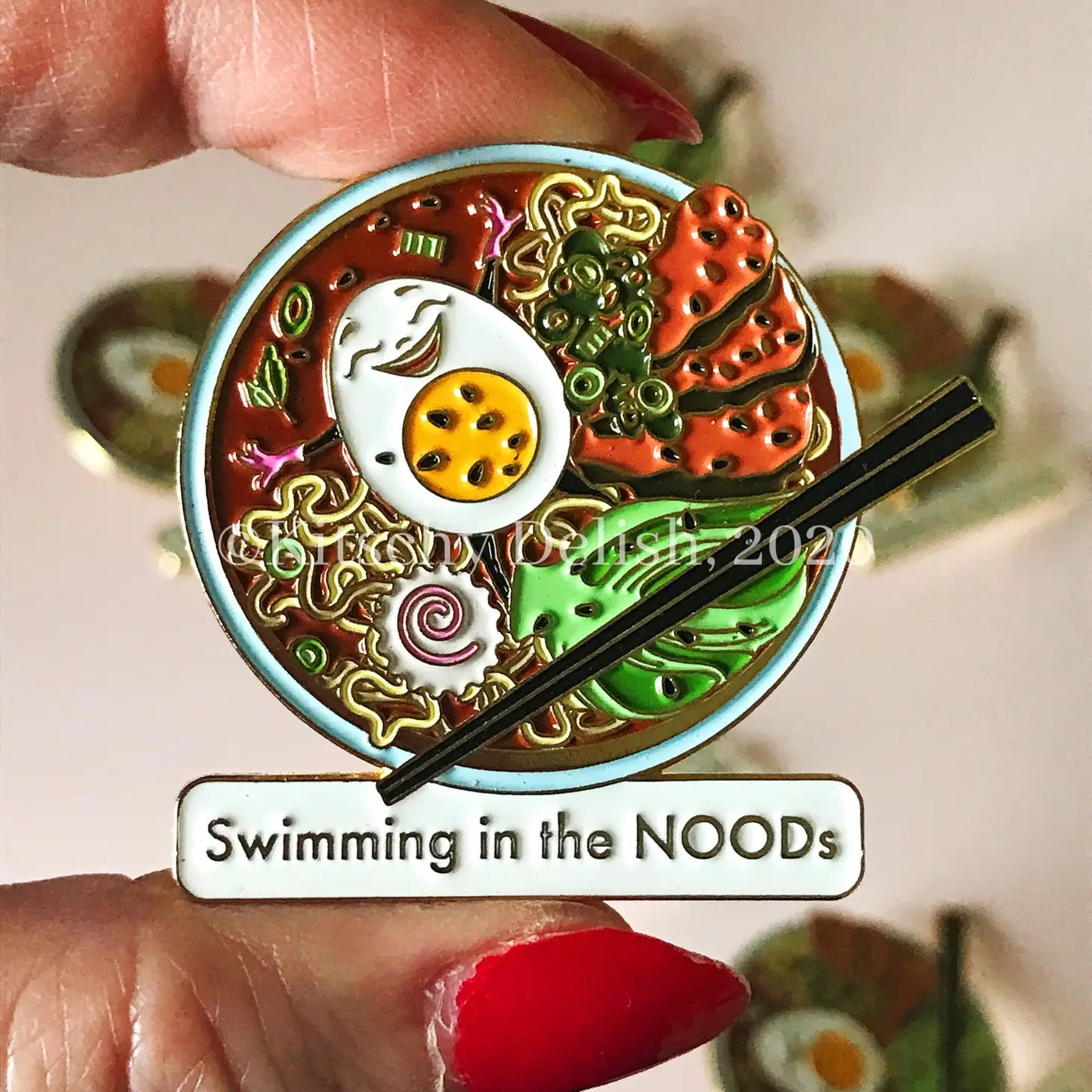 Swimming in the Noods Enamel Pin | Kitschy Delish